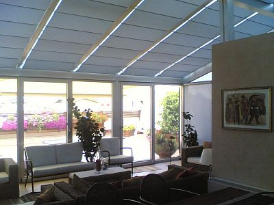 Vnitřní zastínění světlíků, zimních zahrad a prosklených střech